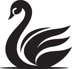 Minimalist Swan Line Art Vector
