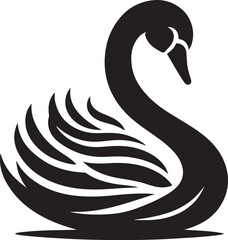 Minimalist Swan Line Art Vector
