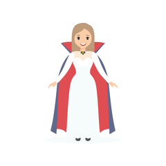 Vampire bride halloween costume cartoon illustration