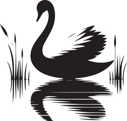 Minimalist Swan Line Art Vector
