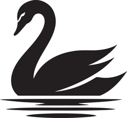 Minimalist Swan Line Art Vector
