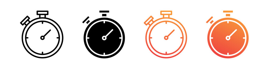 Time Multi Style Icon Set Vector 