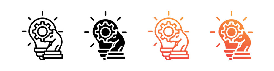 Innovation Strategy Multi Style Icon Set Vector 