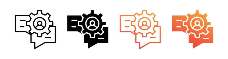 Communication Skills Multi Style Icon Set Vector 