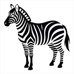 Obraz premium zebra animal silhouette vector isolated on a white background 