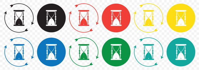 A set of Coloring hourglass icon bundle vector illustrator on Transparent Background. EPS 10.