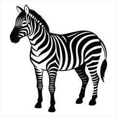 Fototapeta premium zebra animal silhouette vector isolated on a white background 