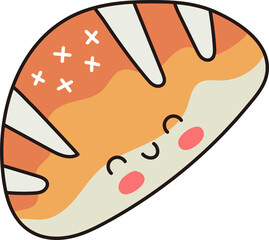 Cute Salt Bread Illustration
