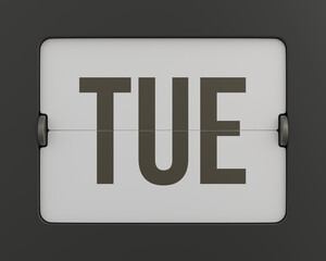 Days of a week flip calendar. 3D illustration