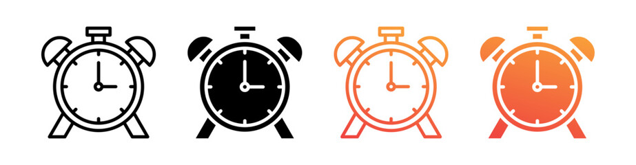 Clock Multi Style Icon Set Vector 