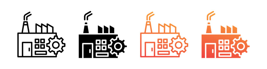 Obraz premium Industry Multi Style Icon Set Vector 