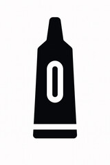 Medicine Ointment Tube Solid Symbol isolated on white background