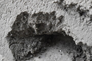 Close up of broken concrete pavement