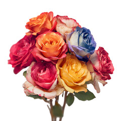 PNG Vibrant Rainbow Roses A CloseUp Bouquet against transparent Background