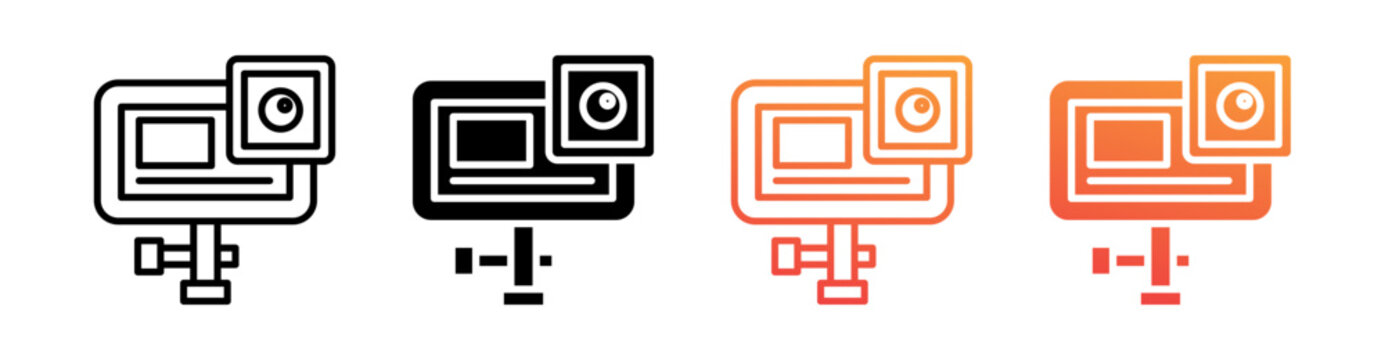 Action Camera Multi Style Icon Set Vector 