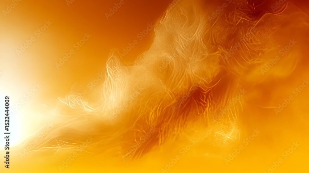 Poster magical amber texture with gradient patterns and mysterious smokiness on a bright yellow background.