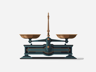 Antique Vintage Scale Vector Illustration Classic Balance Design