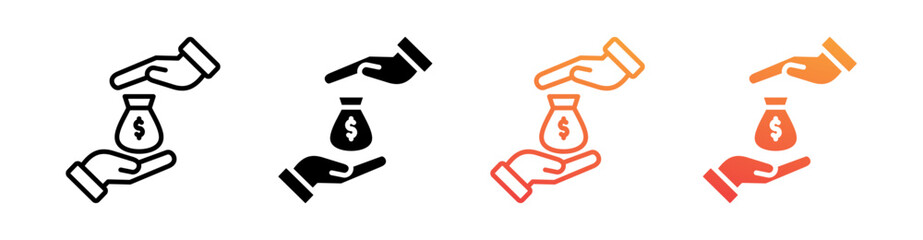 Corruption Multi Style Icon Set Vector 