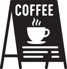 Silhouette vector of a coffee menu board. Great for café signage, restaurant displays, and branding designs.