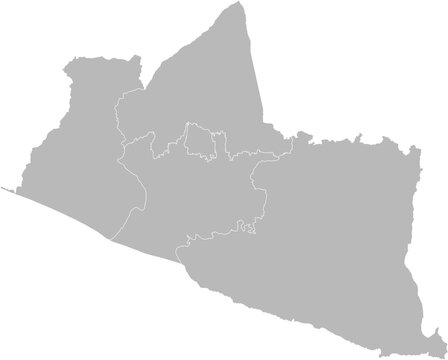 Yogyakarta Special Region (Daerah Istimewa Yogyakarta), Indonesia &ndash; administrative vector map with city and regency boundaries (Web Mercator projection, PPT-compatible & fully editable)