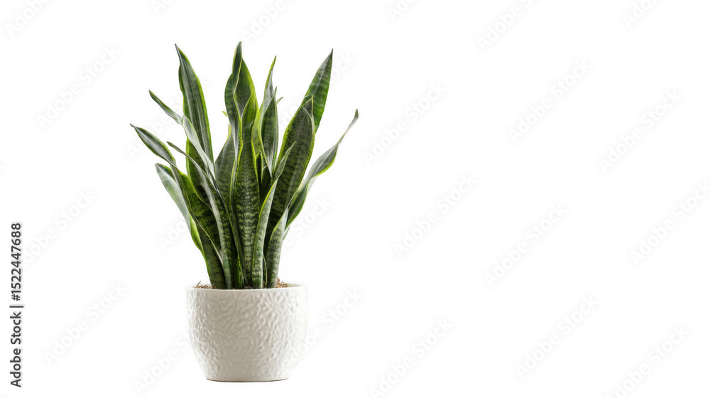 Poster potted snake plant isolated on a transparent background, perfect for adding a touch of nature to any