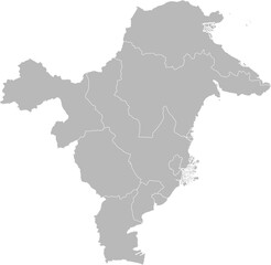 East Kalimantan (Kalimantan Timur), Indonesia – administrative vector map with city and regency boundaries (Web Mercator projection, PPT-compatible & fully editable)