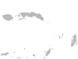 Maluku, Indonesia &ndash; administrative vector map with city and regency boundaries (Web Mercator projection, PPT-compatible & fully editable)