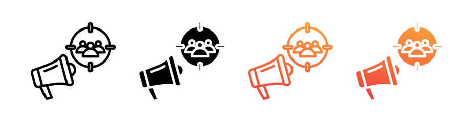 Audience Multi Style Icon Set Vector 