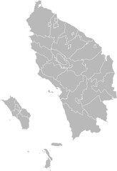 Fototapeta premium North Sumatra (Sumatera Utara), Indonesia – administrative vector map with city and regency boundaries (Web Mercator projection, PPT-compatible & fully editable)