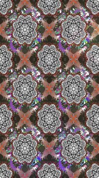 Motion footage background with colorful elements. Flowers. Vintage. Flag style. Video. Template. Loop. Seamless. 