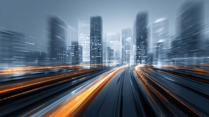 Obraz premium Urban Night Speed and Modern Architecture