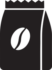 Silhouette vector of a coffee to-go bag icon. Perfect for café branding, packaging, and takeaway designs.