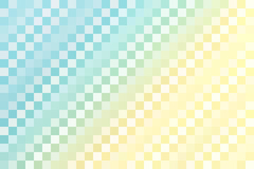 水色と黄色のモザイク　正方形の模様　