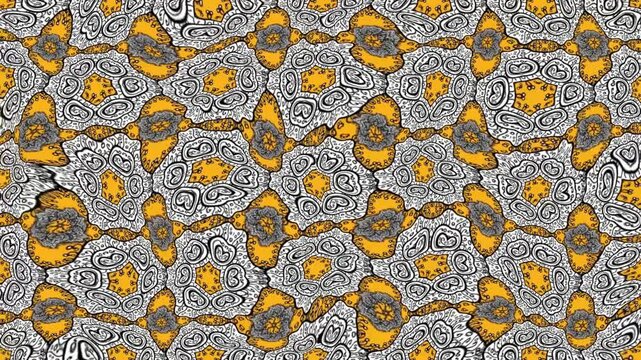 Motion footage background with colorful elements. Flowers. Vintage. Flag style. Video. Template. Loop. Seamless. 