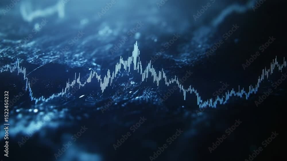 Poster abstract financial data graph animation background for stock market analysis