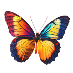 PNG Vibrant Rainbow Butterfly A CloseUp View of Exquisite Wing Patterns against transparent Background