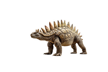 Fototapeta premium A detailed 3D rendering of a Stegosaurus, showcasing its armored plates and spiked tail. background removed