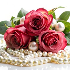 Rose petals on side view with ribbon tied