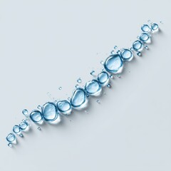 Obraz premium Creative water droplets forming a graph line on a white surface, symbolizing growth, purity, and effective resource management.