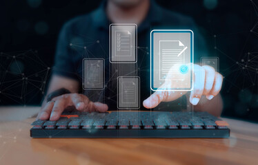 Users use information management systems, search engines, and online file transfers on virtual...