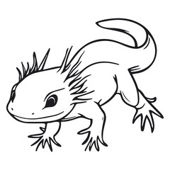 axolotl, reptile, vector, transparent background, creature, nature, cute, icon, animal, amphibian, aquarium, isolated, Ambystoma mexicanum