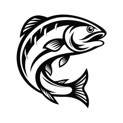 fish silhouette in an upstream jumping pose