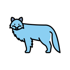 arctic fox color line icon for digital and print projects. North american animals.
