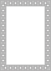 Vector square European black outline ornament. Rectangular pattern, circle, ring of the Middle Ages. Revival border. Decorations of palaces and churches.
