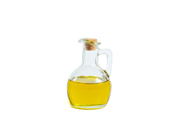 Extra virgin olive oil in a transparent jug.