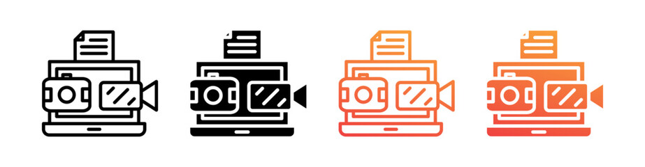 Digital Multi Style Icon Set Vector 