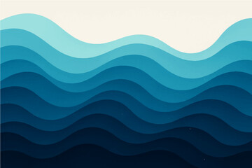 Abstract blue waves create a seamless ocean pattern, an elegant vector illustration for a textured water backdrop.