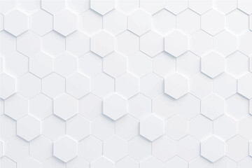 Abstract white Hexagon Pattern Background.