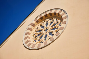 The window decor of an ancient church.