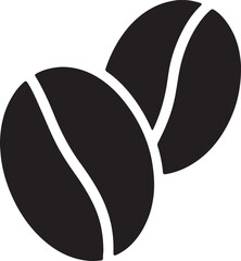 Silhouette vector of a coffee bean duo. Ideal for café branding, packaging, and coffee product designs.
